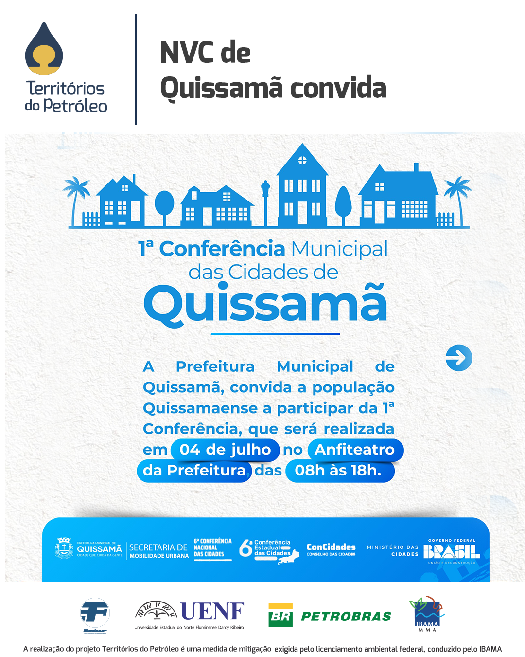 NVC de Quissamã convida para 1ª Conferência Municipal  das Cidades